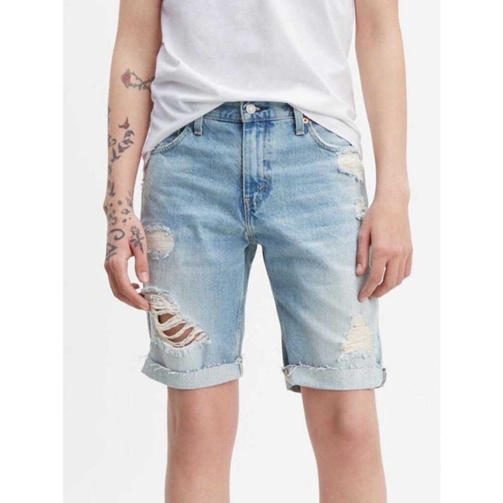 NWT Levi’s 511 Men’s Cut-off 10” Distressed Ripped Denim Jean Shorts